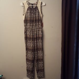 Lace cap sleeveless jump suit